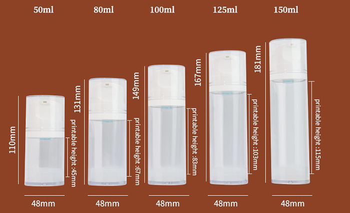 50ml 100ml airless pump bottle